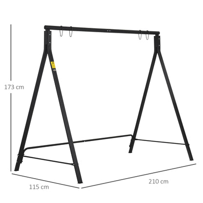 Metal Porch Swing Stand, Heavy Duty Swing Frame, Hanging Chair Stand Only, 240kg Weight Capacity for Garden, Patio, Lawn, Playground, Black