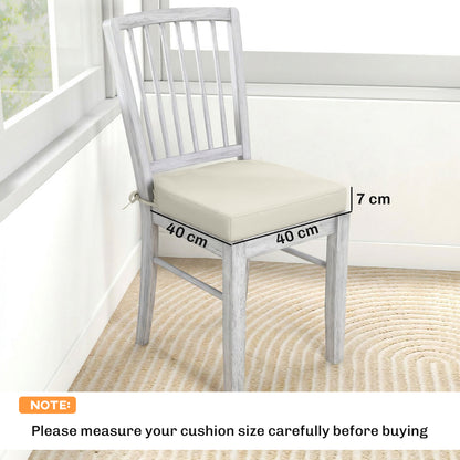 Outdoor Chair Seat Cushions Set of 2, Garden Chair Cushions, Cream