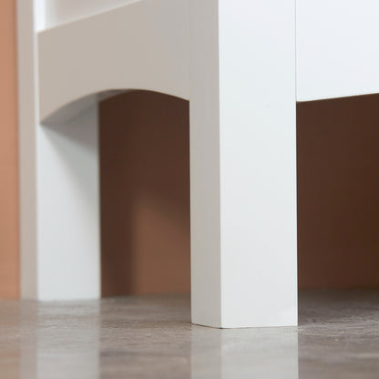 Tall Bathroom Cabinet with Adjustable Shelves, Double Door, White