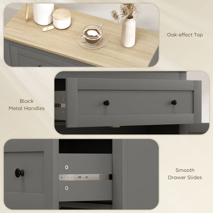 Sideboard Storage Cabinet with Adjustable Shelf, Drawer, Grey