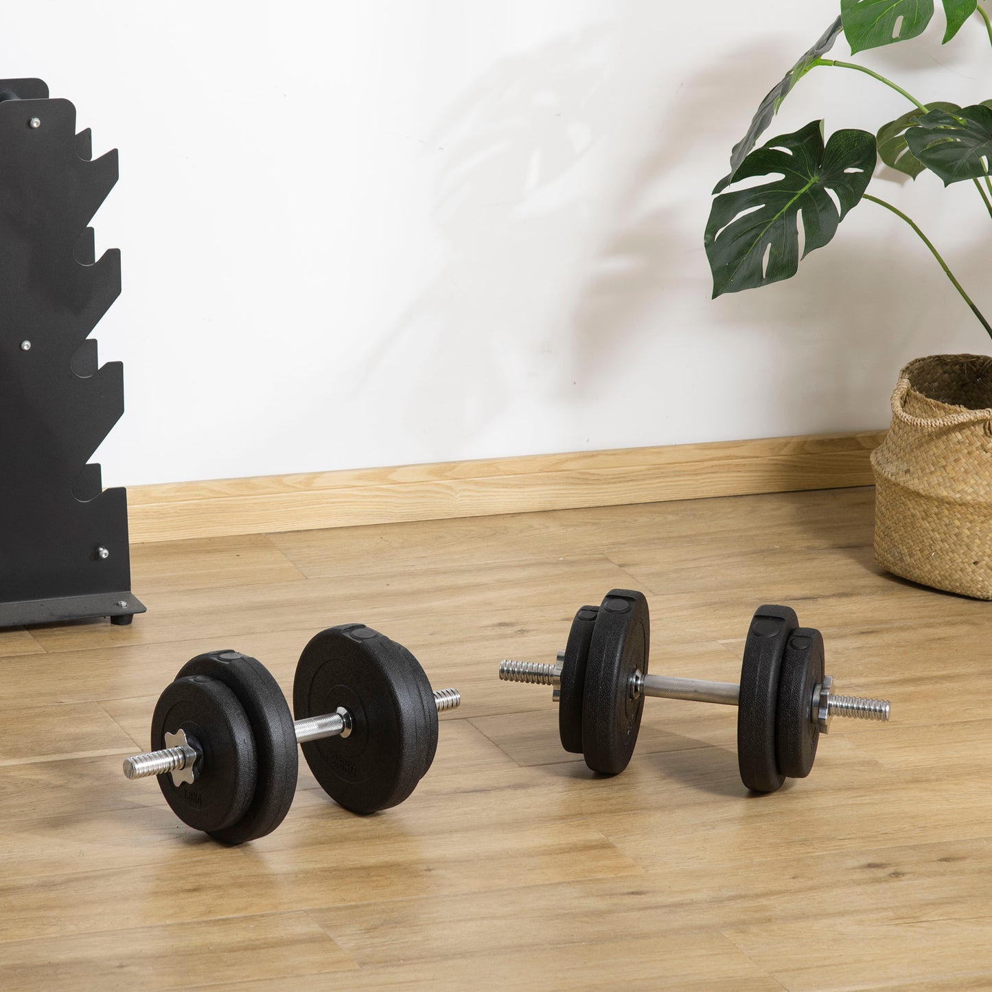 20KG Adjustable Weights Dumbbells Set, Dumbbell Hand Weights for Home Office Gym Body Fitness Lifting Training, Black