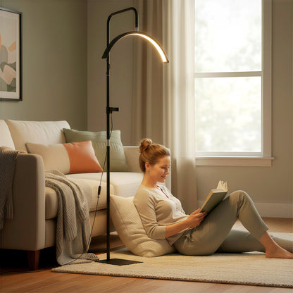 Half Moon Lash Light, Beauty Floor Lamp with Rotatable Head