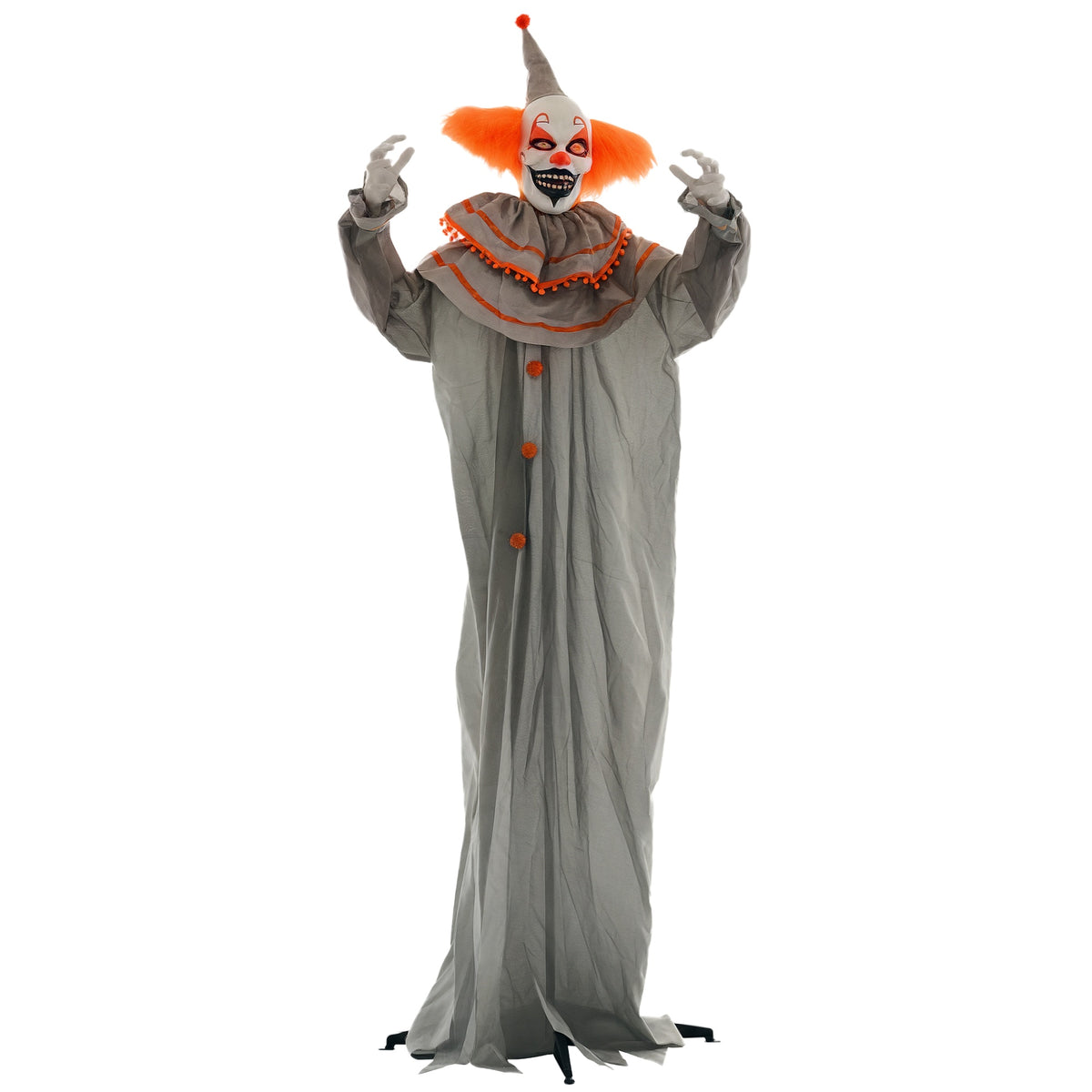 Halloween Clown Animatronic Prop with Light Up Eyes, for Indoor Outdoor