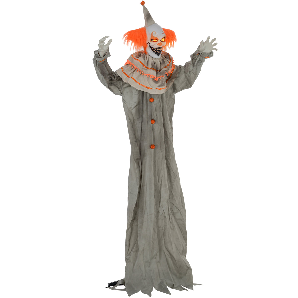 Halloween Clown Animatronic Prop with Light Up Eyes, for Indoor Outdoor