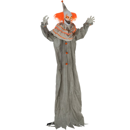 Halloween Clown Animatronic Prop with Light Up Eyes, for Indoor Outdoor