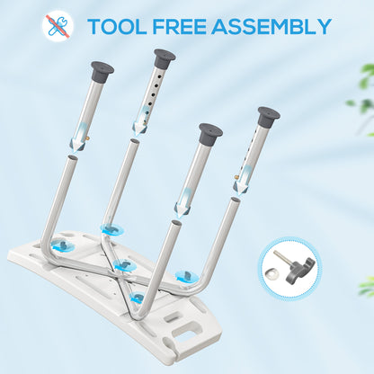 Adjust Aluminium Bath Stool Shower Non-Slip w/ Shower Hole, Grey