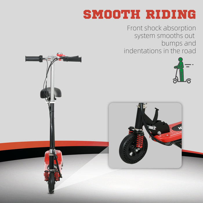 Steel Electric Scooter, Folding E-Scooter with Warning Bell, 15km/h Maximum Speed, for 4-14 Years Old, Red