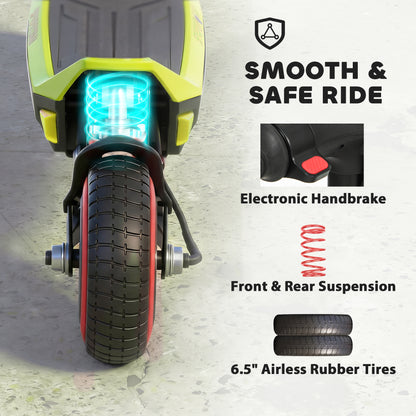 Electric Scooter for Kids, Foldable E Scooter for Age Age 6+ Green