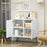 Storage Cabinet Slim Sideboard with Golden Hairpin Legs Adjustable Shelves for Living Room Dining Room Hallway White