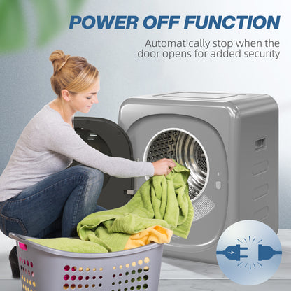 2.5kg 800W Vented Tumble Dryer with Stainless Steel Tub, Silver Tone