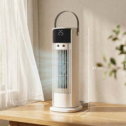 Tower Fan for Bedroom, 16 Inch Mist Desktop Fan with RGB Lights