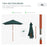 Garden Umbrella Patio Umbrella Market Parasol, Outdoor Sunshade 6 Ribs w/ Wood and Bamboo Frame, Brown Green