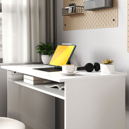Computer Desk Writing Table Study Workstation Storage High Gloss White