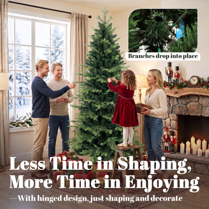 Geneva Fir Hinged Xmas Tree with 2079 Branch Tips, Green
