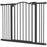 Metal 74-100cm Adjustable Pet Gate Safety Barrier w/ Auto-Close Door Black