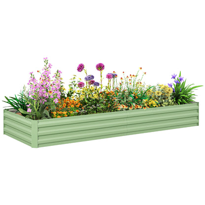 Galvanised Raised Garden Bed Metal Planter Box, Light Green