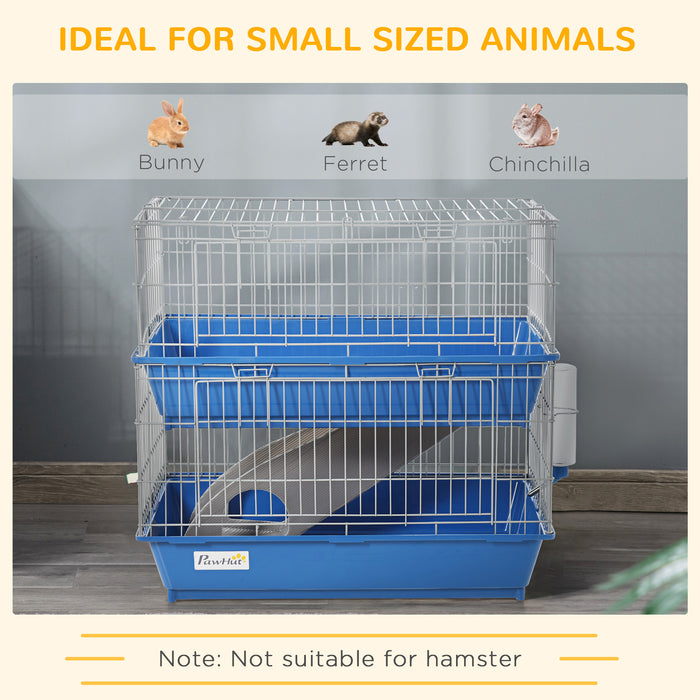 Metal 2-Tier Small Animal Cage Blue