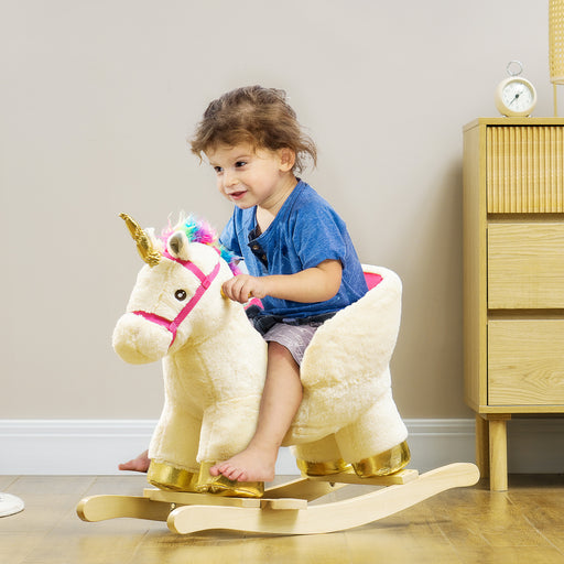 Rocking Horse Ride on Unicorn with Realistic Sound for 18-36 Months