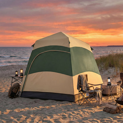 Double Layer Pop Up Tent with Rainfly, Portable Camping Shelter