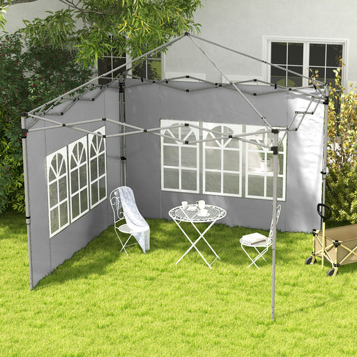 Gazebo Side Panels, Sides Replacement with Window for 3x3(m) or 3x4m Pop Up Gazebo, 2 Pack, Grey