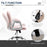 Office Chair Ergonomic 360¬¨‚àû Swivel Diamond Tufted Home Work Velour Padded Base 5 Castor Wheels Pink