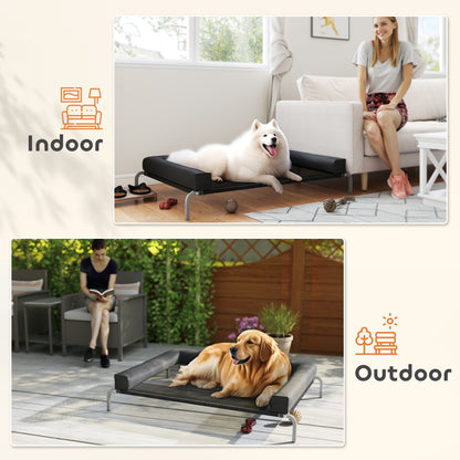 Elevated Dog Bed, Raised Dog Bed with Removable Bolsters