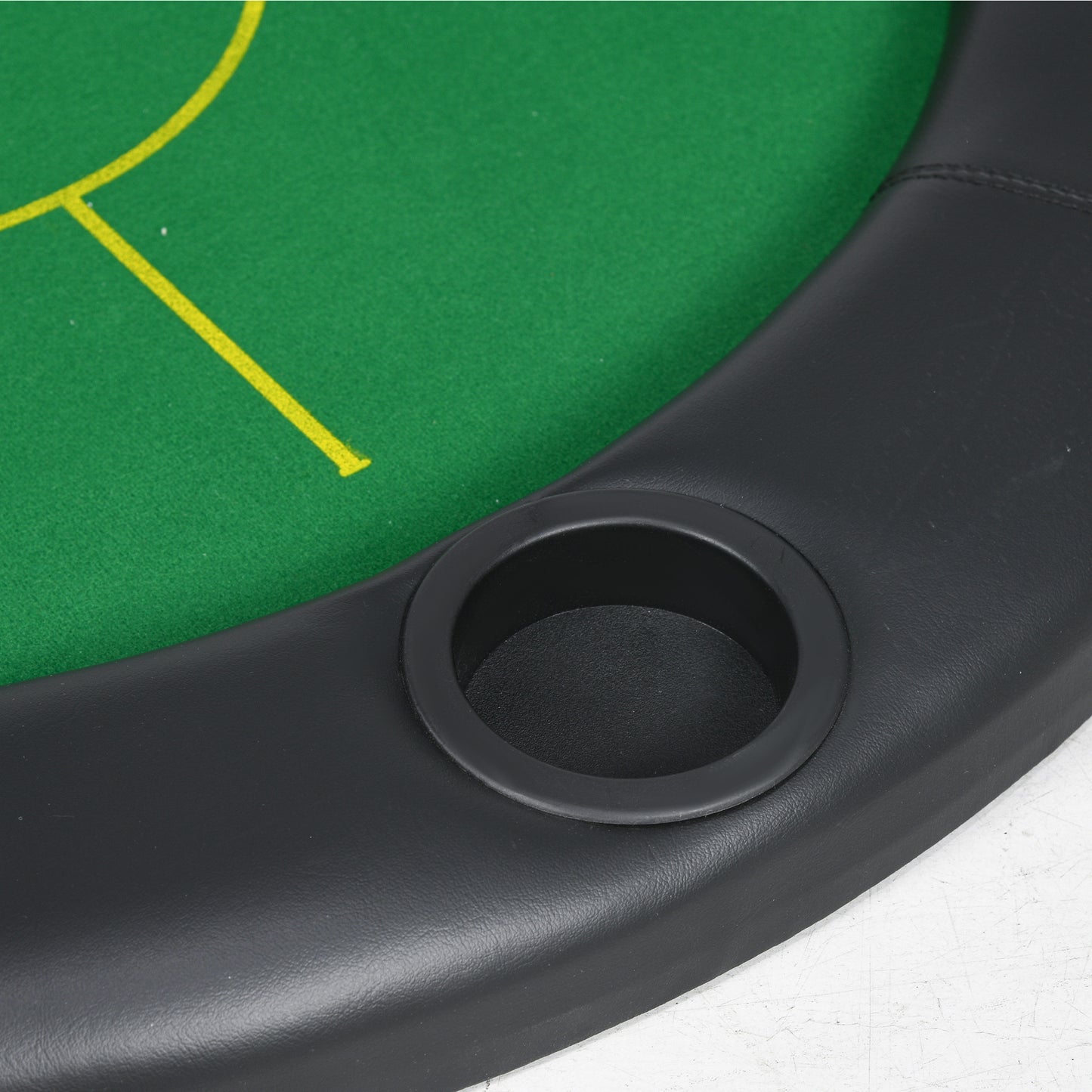 Foldable Poker Mat for 10 Players, Oval Poker Table Top with Cup Holders, Portable Poker Table Cloth with Carrying Bag, 180 x 90cm - Green