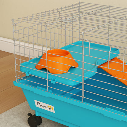 Small Animal Cage , Rabbit Cage with Wheels and Water Bottle