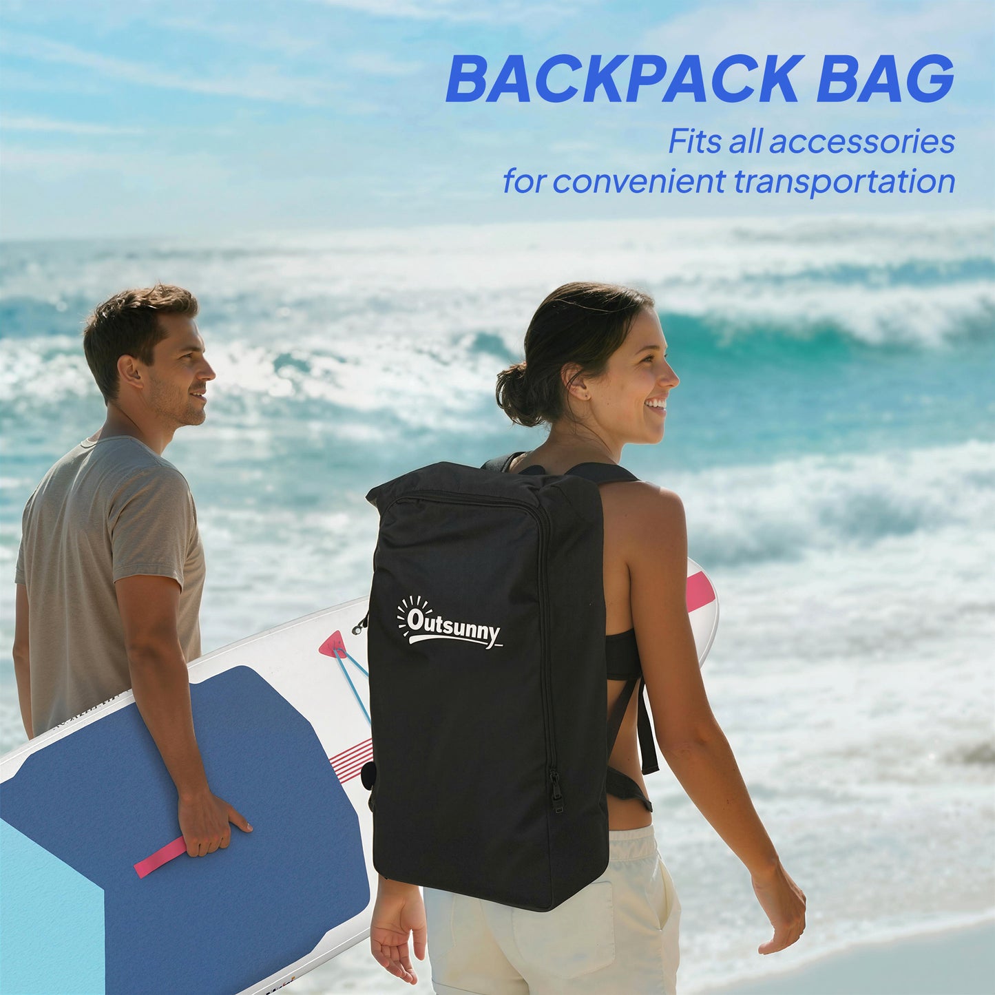 Inflatable Stand Up Paddle  Extra-Wide SUP with Non-Slip EVA Deck, Adj Aluminum Paddle