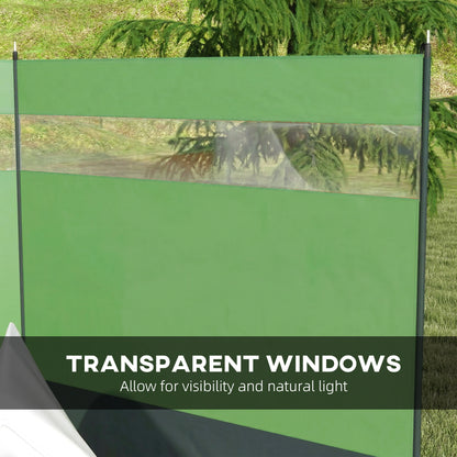 Camping Windbreaks with Clear Windows , 440 x 140cm, Army Green