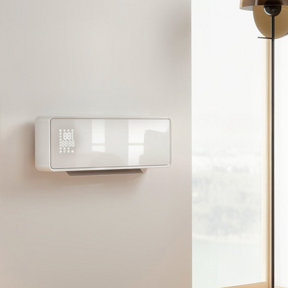 2000W Wall-Mounted Ceramic Heater with Oscillation, Thermostat, Timer and Remote - White