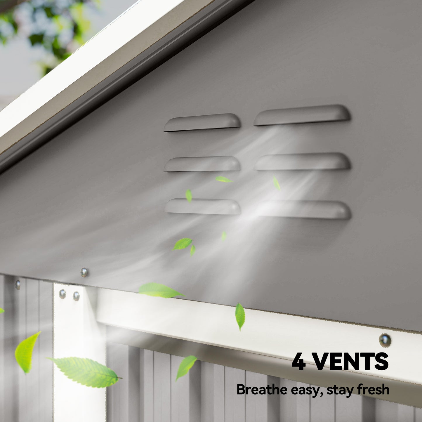 6.5x3.5ft Metal Garden Shed for Garden, Light Grey