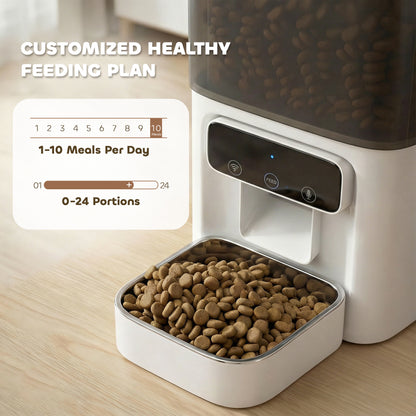 Automatic Cat Feeder, 4.5L WiFi Cat Food Dispenser with Timer