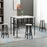 6-Piece Bar Table Set, 2 Breakfast Tables with 4 Stools, Counter Height Dining Tables & Chairs for Kitchen, Living Room, Grey