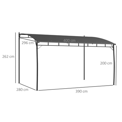 3 x 4m Outdoor Pergola Gazebo, Garden Sun Shade Shelter with Metal Frame, for Patio, Deck