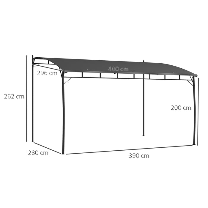 3 x 4m Outdoor Pergola Gazebo, Garden Sun Shade Shelter with Metal Frame, for Patio, Deck