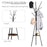 180cm Free Standing Metal Coat Rack Stand 9 Hooks Clothes Tree with 1 Shelf Hat Display Hall Tree Hanger Bag Umbrella Hanging Organiser, Brown