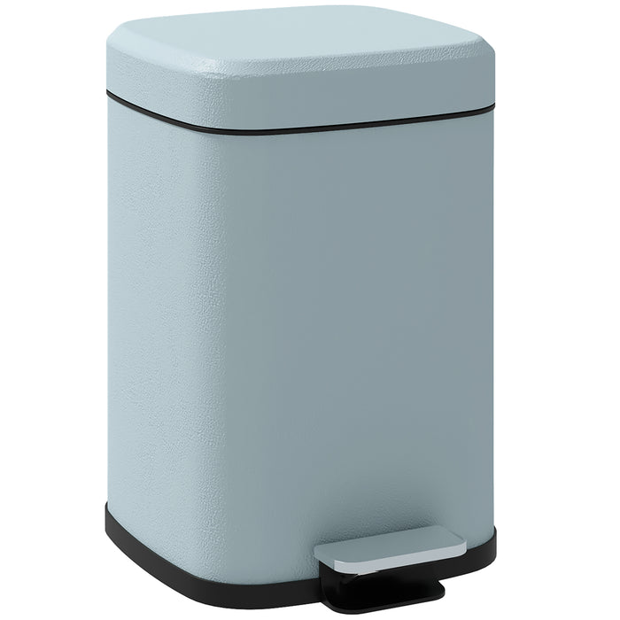 12L Kitchen Pedal Bin, Metal Rubbish Bin with Soft-close Lid, Light Green