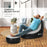 Inflatable Sofa Chair and Foot Stool Set with Cup Holder, for Gaming, Reading and Movie Watching, Grey