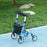 4 Wheel Rollator with Seat & Back, Lightweight Folding Mobility Walker w/ Large Wheels, Carry Bag, Adjustable Height, Dual Brakes, Blue