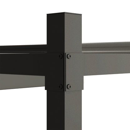 3 x 3(m) Pergola with Retractable Roof, 80mm Metal Column, Grey