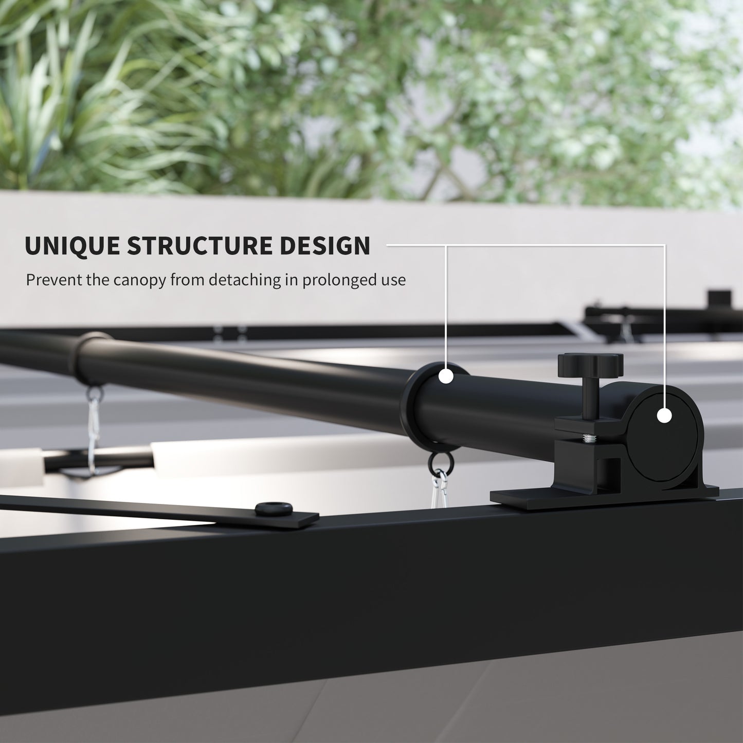 3 x 3(m) Pergola with Retractable Roof, 80mm Metal Column, Grey