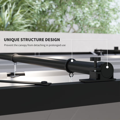 3 x 3(m) Pergola with Retractable Roof, 80mm Metal Column, Grey