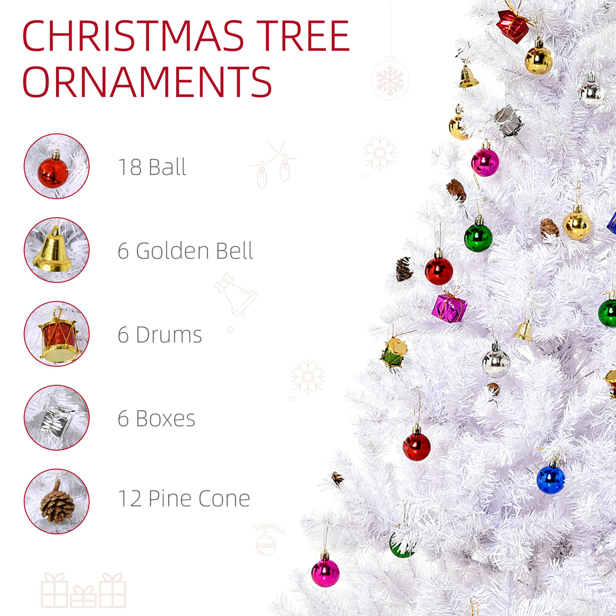 5ft Snow Artificial Christmas Tree w/ Metal Stand Decorations Home White