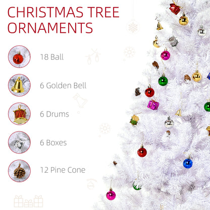 5ft Snow Artificial Christmas Tree w/ Metal Stand Decorations Home White