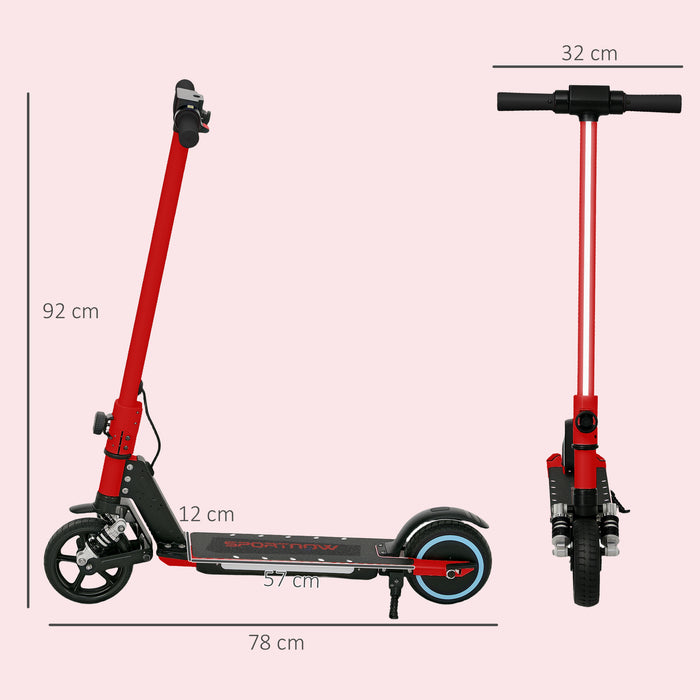 Folding Electric Scooter w/ LED Lights and Display, Red