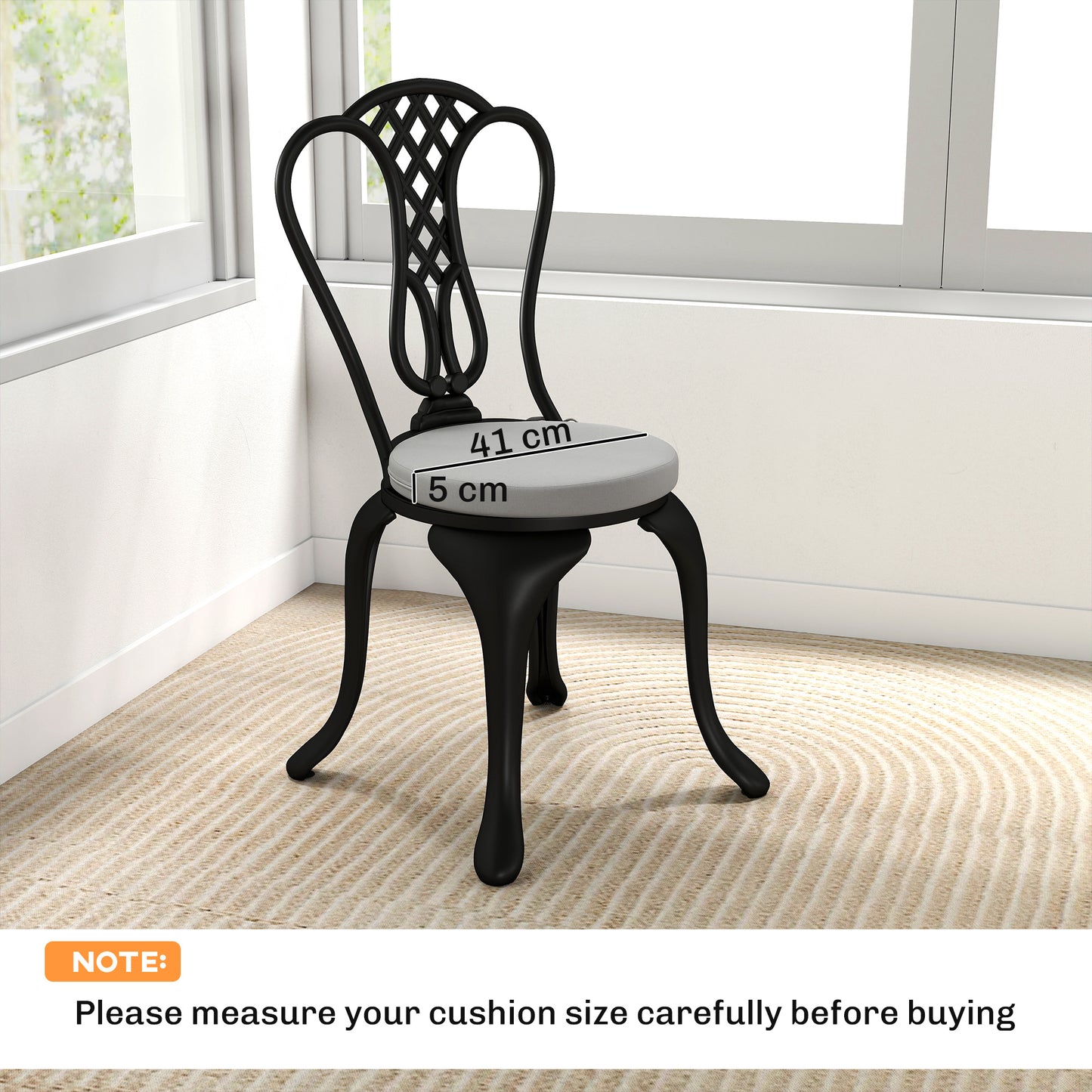 Bistro Chair Cushions, Chair Pads Set of 4, Light Grey