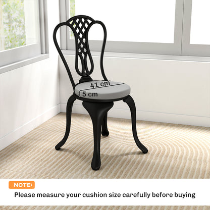 Bistro Chair Cushions, Chair Pads Set of 4, Light Grey