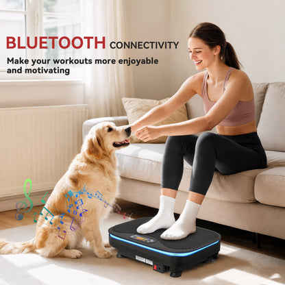Vibration Plate Exercise Machine with Cool Lights and Bluetooth