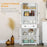 Kitchen Cupboard, Freestanding Storage Cabinet with 2 Adjustable Shelves, Drawer and Glass Door for Living Room, Dining Room, 160cm, White